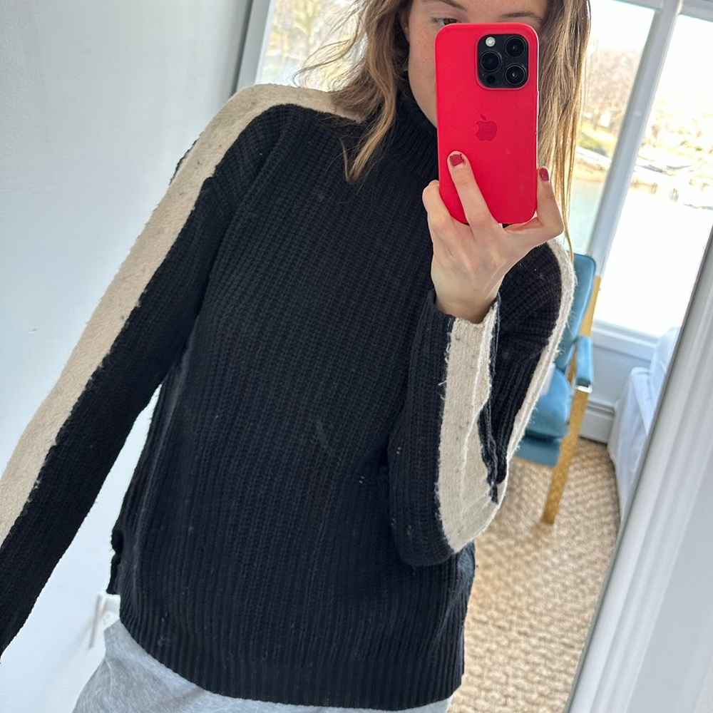 Silence + Noise Black Knit Turtleneck Sweater